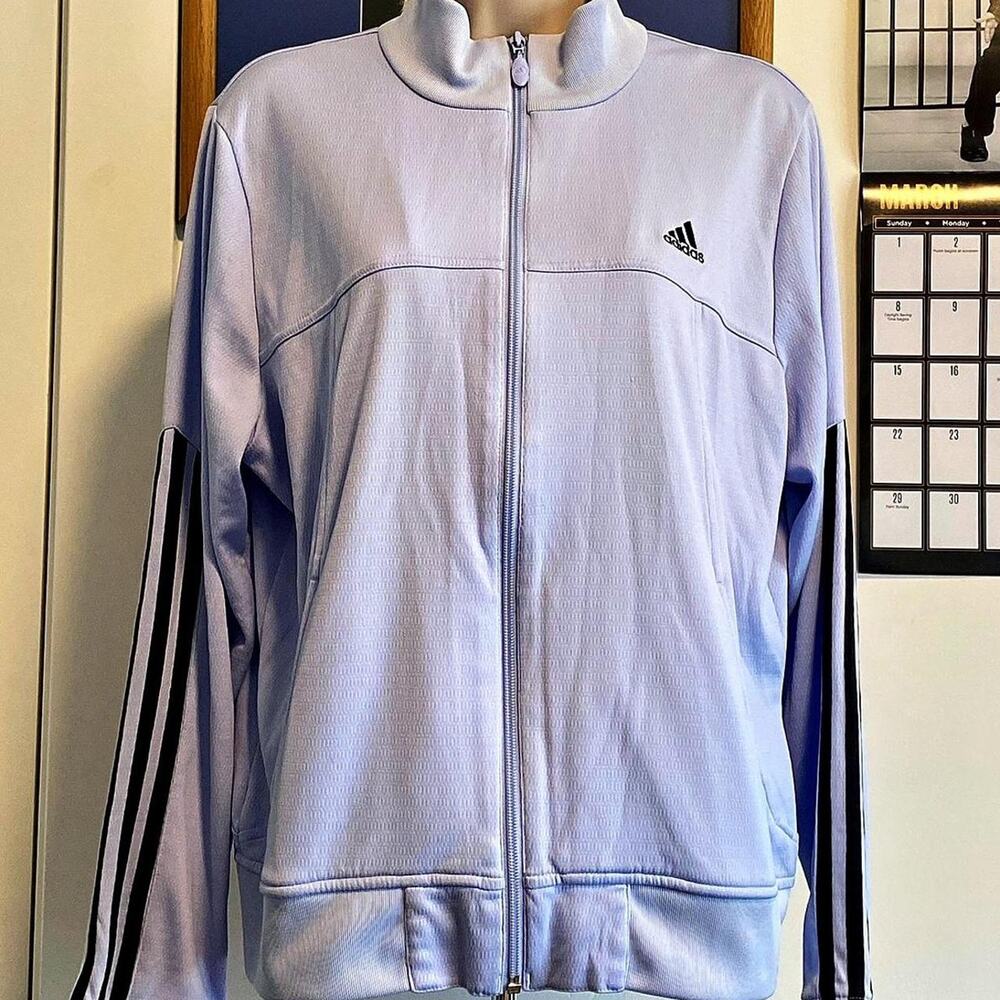 Adidas light blue track jacket